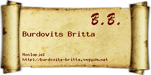 Burdovits Britta névjegykártya